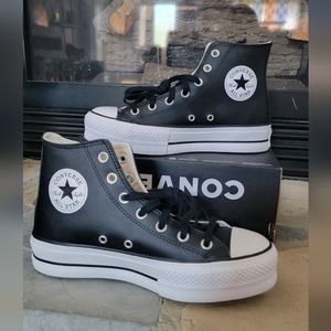 New Converse CTAS Lift Platform Leather Sneakers Size 8